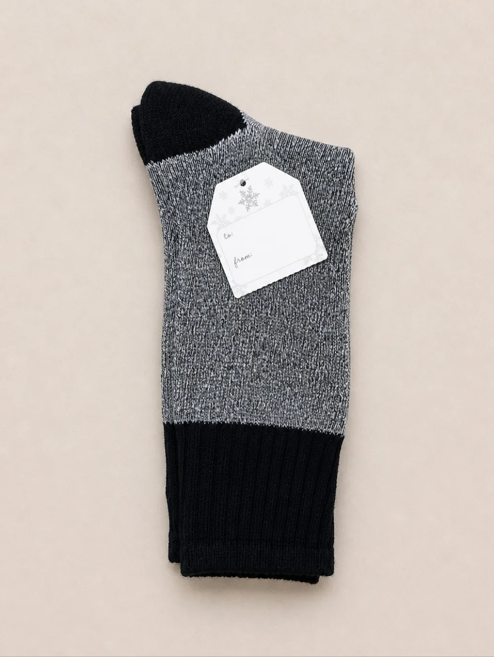 Men's Crew Socks Black Gray Cotton Cozy Casual Everyday One Size Normcore